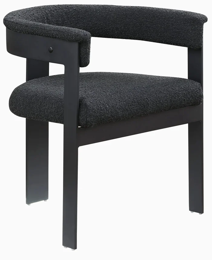 Romeo – Boucle Dining Chair With Black Base (Set of 2)