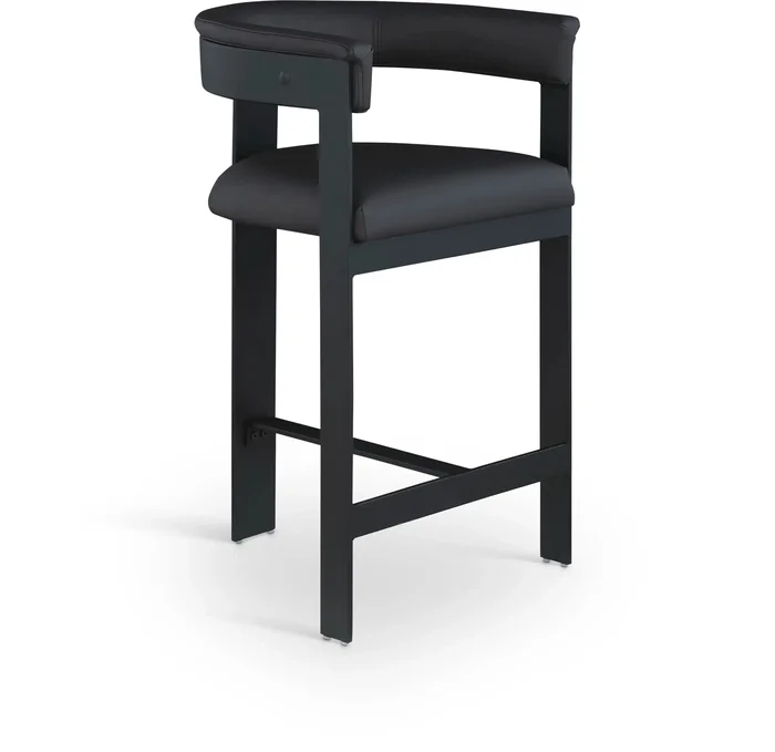 Romeo – Faux Leather Counter Stool With Black Base (Set of 2)