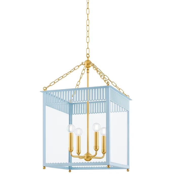 Rosalie Lantern-Aged Brass/Soft Arctic Blue
