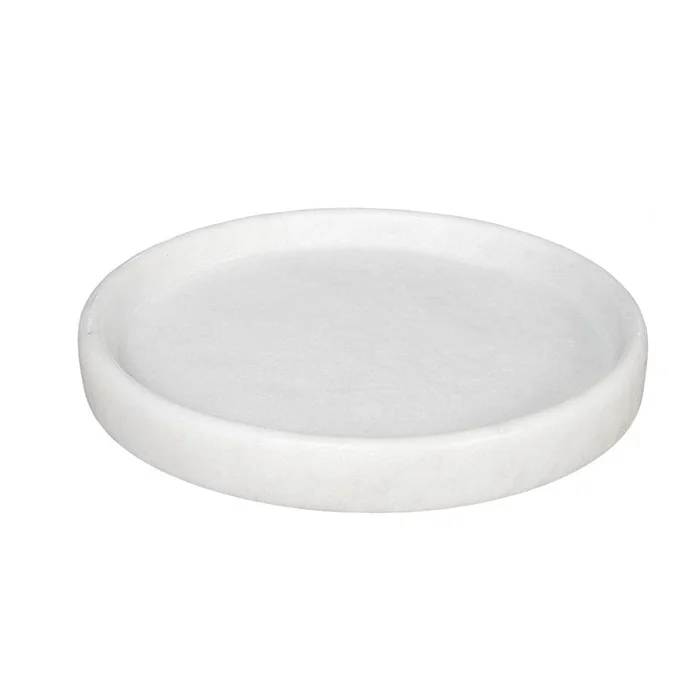 Round Tray, White Stone