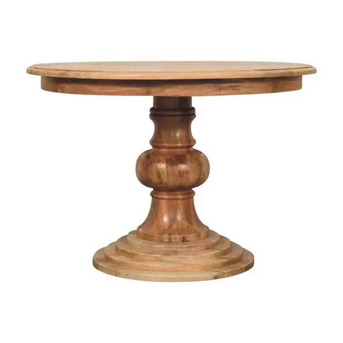 Round Turned Dining Table – Oak