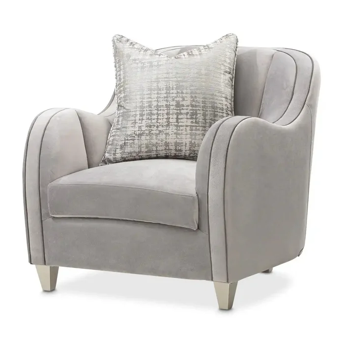 Roxbury Park – Velvet Matching Chair – Steel/Slate
