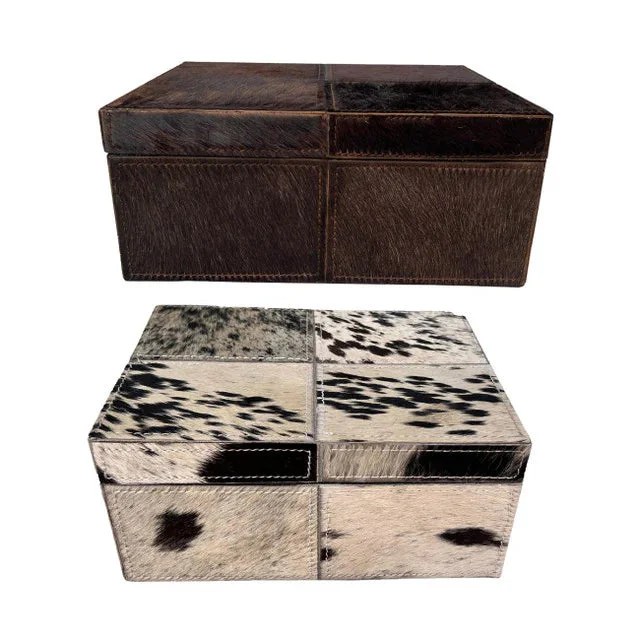 S/2 9/12″ Hair On Hide Boxes