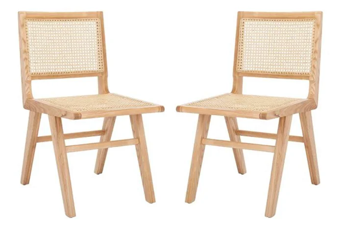 Safavieh – Couture – Hattie French Cane Dining Chair – Natural (Set of 2) – SFV4101B-SET2