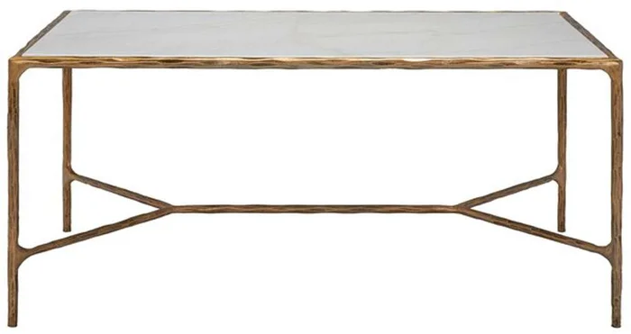 Safavieh – Couture – Jessa Metal Coffee Table – White – Brass – SFV9520C