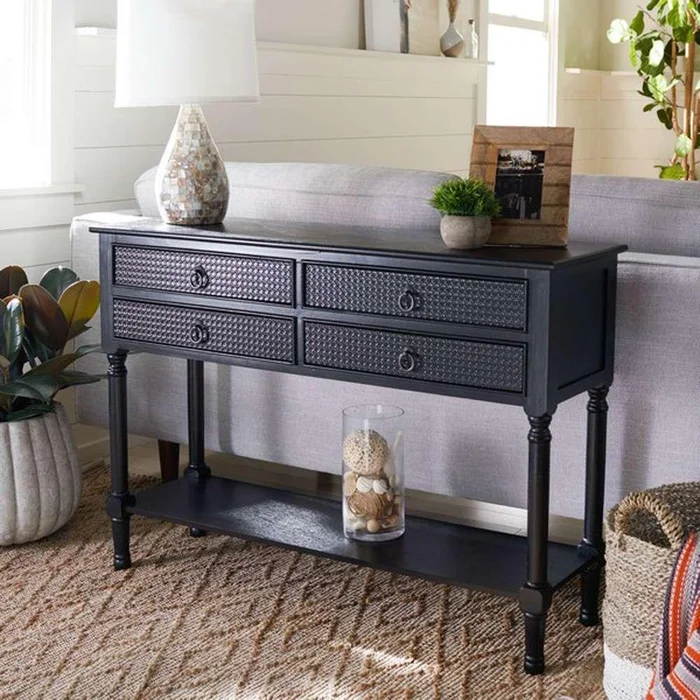 Safavieh – Haines 4Drw Console Table – Black – CNS5728A