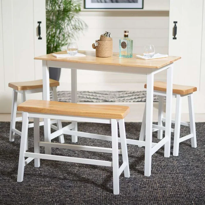 Safavieh – Haley 4Pc Pub Set – Natural – White – AMH8503D