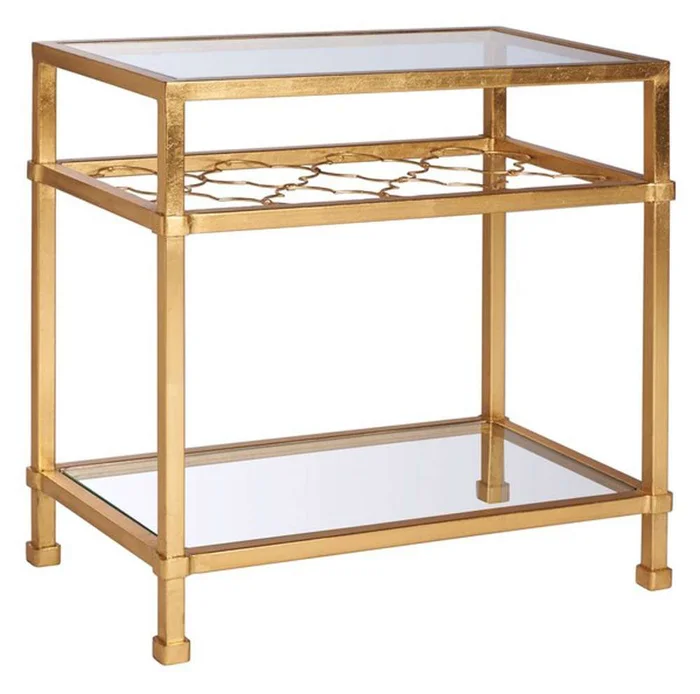 Safavieh – Hanzel Side Table – Gold – Glass – AMH8312A