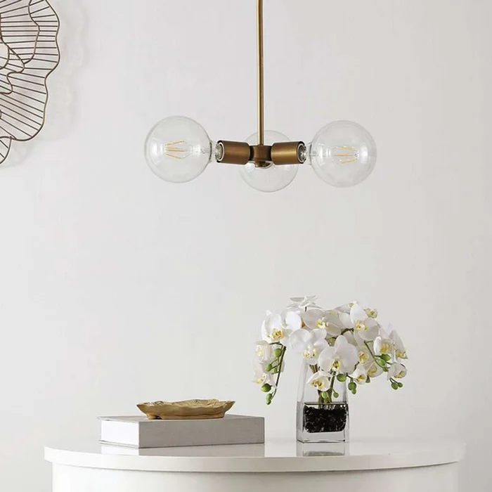 Safavieh – Harkin 3Lt 18 Inch Pendant – Brass – PND4011A