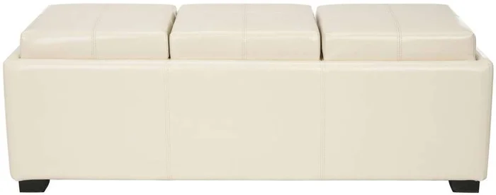Safavieh – Harrison Triple Tray Ottoman – Flat Cream – HUD8235K