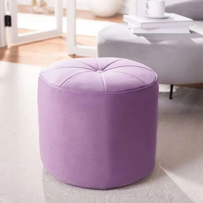 Safavieh – Hawkem Cylinder Ottoman – Lilac – OTT4502D