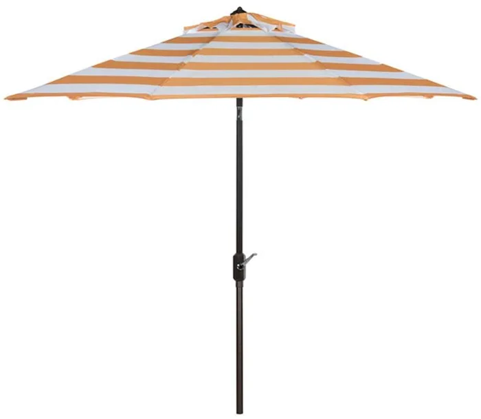 Safavieh – Iris Fashion Line 9Ft Umbrella – Orange – White – PAT8004C