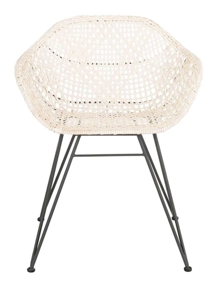 Safavieh – Jadis Leather Dining Chair – White – Dark Grey (Set of 2) – DCH4002A-SET2