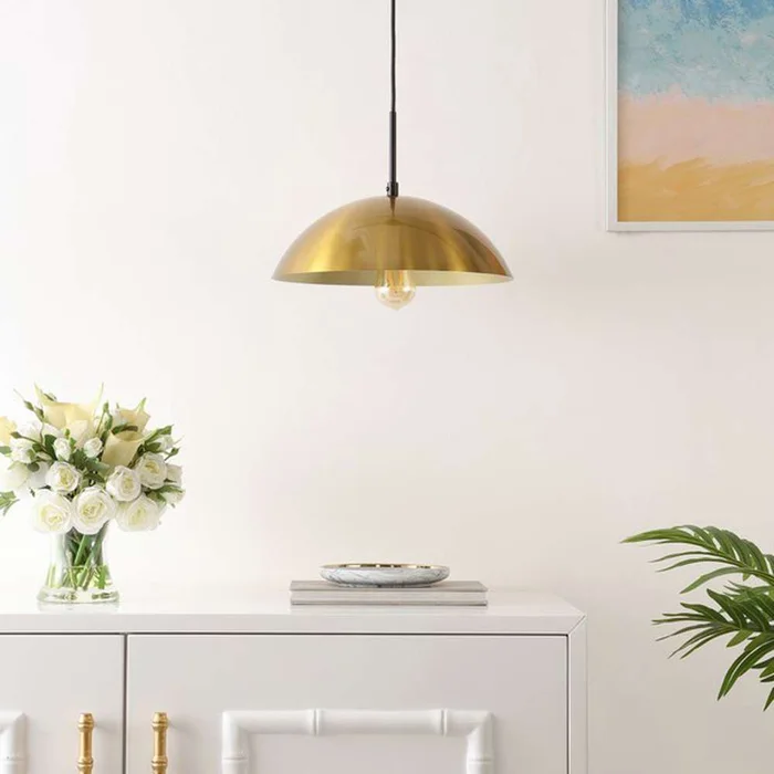 Safavieh – Jorden 14 Inch Pendant – Brass – Black – PND4157A
