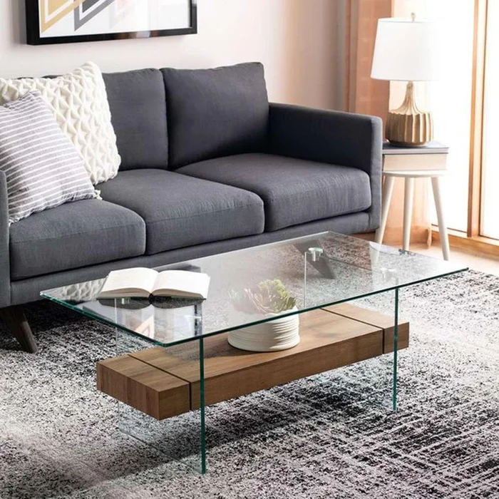 Safavieh – Kayley Coffee Table – Glass – Natural Brown – COF7004D