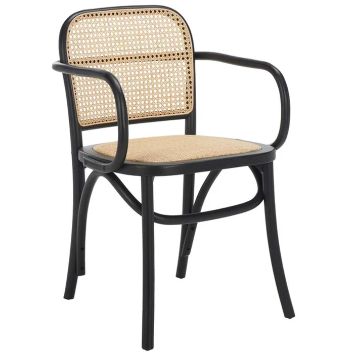 Safavieh – Keiko Cane Dining Chair – Black – Natural – DCH9503B
