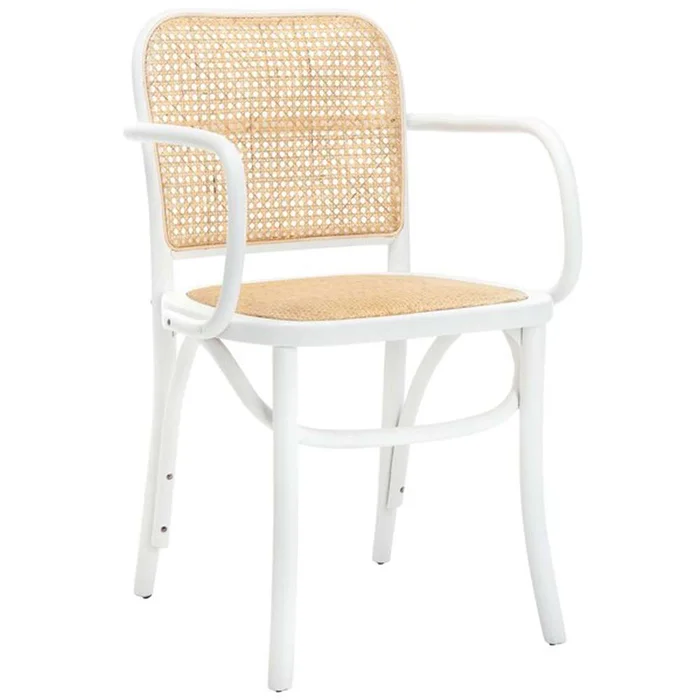 Safavieh – Keiko Cane Dining Chair – White – Natural – DCH9503A