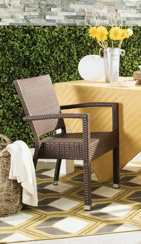 Safavieh – Kelda Arm Chair – Brown (Set of 2) – PAT4004B-SET2