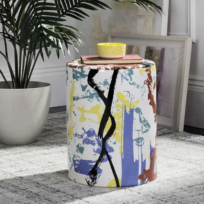 Safavieh – Kes Multicolor Garden Stool – Multi – ACS4563A