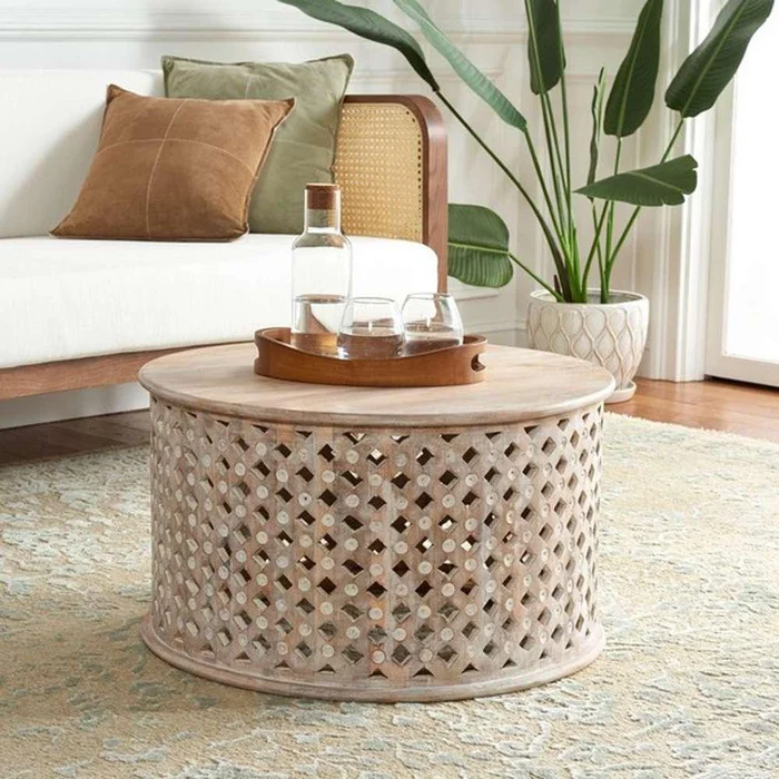 Safavieh – Kyrith Round Coffee Table – Burnt White – COF5301A