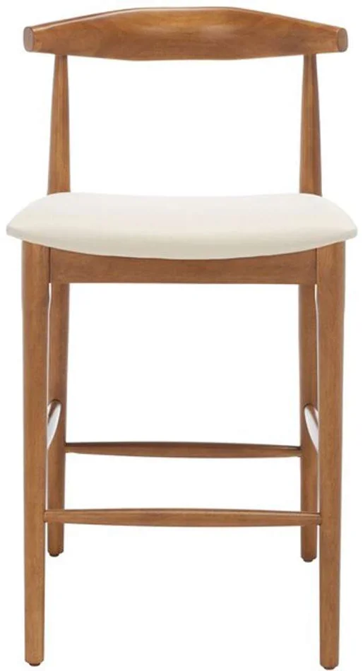 Safavieh – Lionel Retro Counter Stool – Walnut – Cream – BST1502D