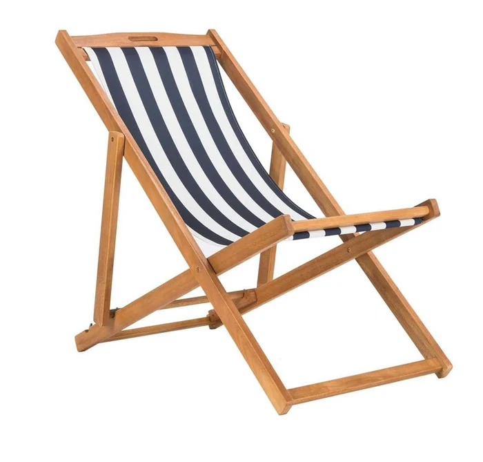 Safavieh – Loren Sling Chair – Natural – Navy Stripe (Set of 2) – PAT7040A-SET2