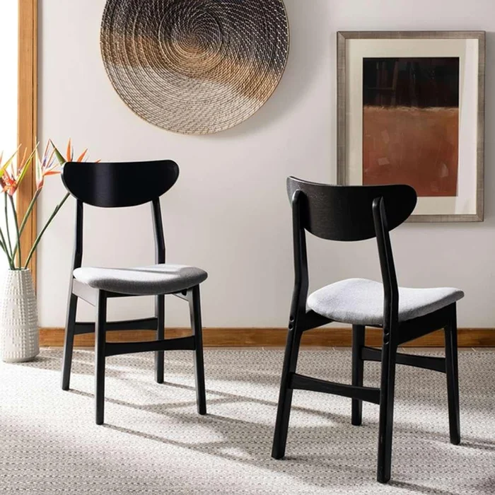 Safavieh – Lucca Retro Dining Chair – Black – Grey (Set of 2) – DCH1001H-SET2
