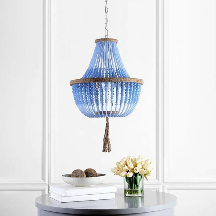 Safavieh – Lush Kristi Beads Pendant Lamp – Blue – LIT4477A
