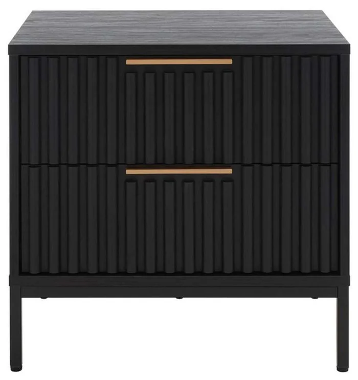 Safavieh – Lylia 2 Drawer Nightstand – Black – Black – NST9605B