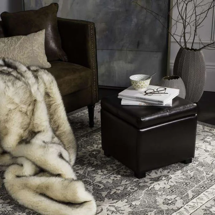 Safavieh – Madison Sq Ottoman – Brown – HUD8228A