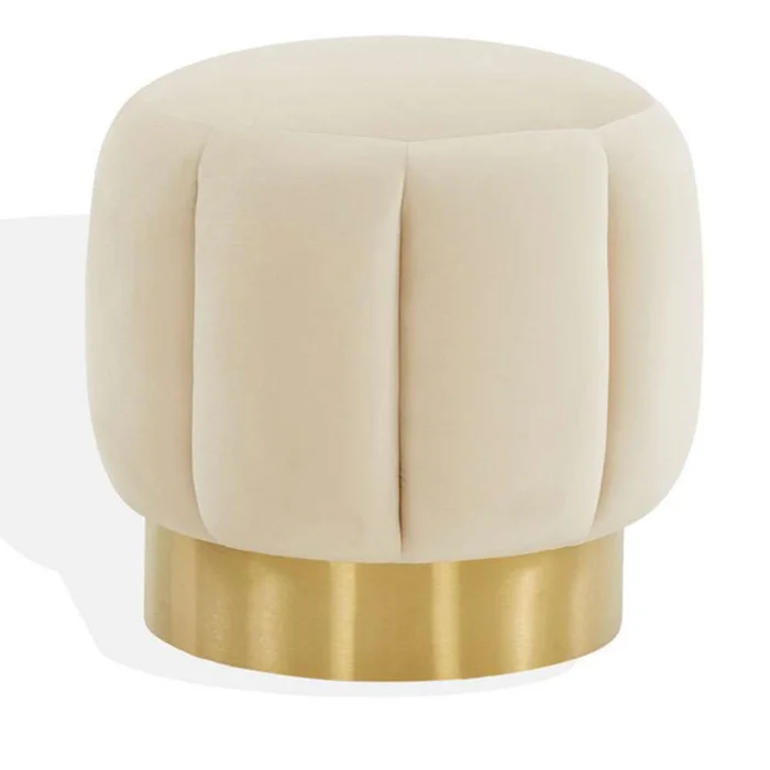Safavieh – Maxine Channel Tufted Ottoman – Creme – Gold – SFV4707Q