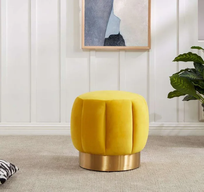 Safavieh – Maxine Channel Tufted Ottoman – Marigold – SFV4707L