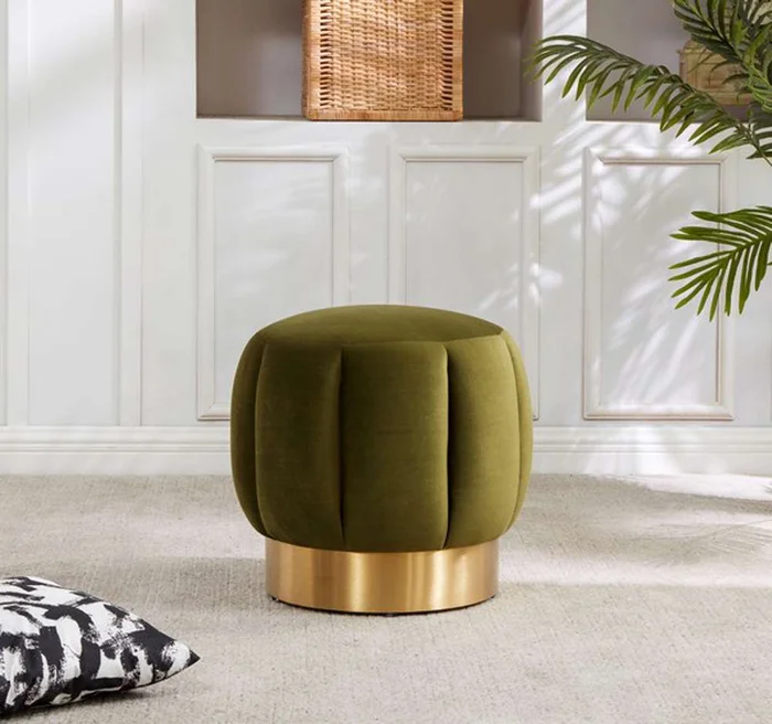 Safavieh – Maxine Channel Tufted Ottoman – Olive – SFV4707J