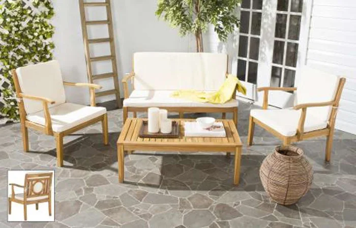 Safavieh – Montclair 4 Pc Outdoor Set – Natural – Beige – PAT6712A
