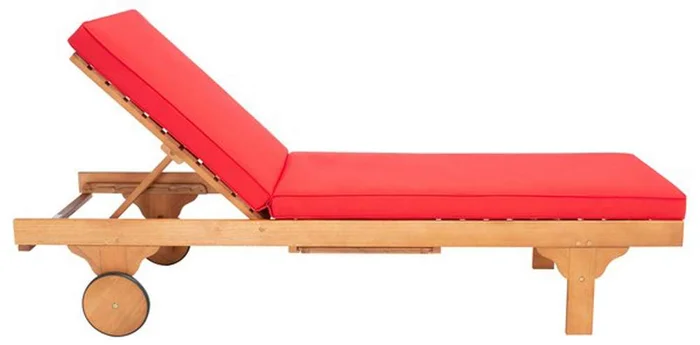 Safavieh – Newport Lounge Chair – Natural – Red – PAT7022R