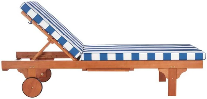 Safavieh – Newport Lounge Chair – Natural – Royal Blue Striped – PAT7022J