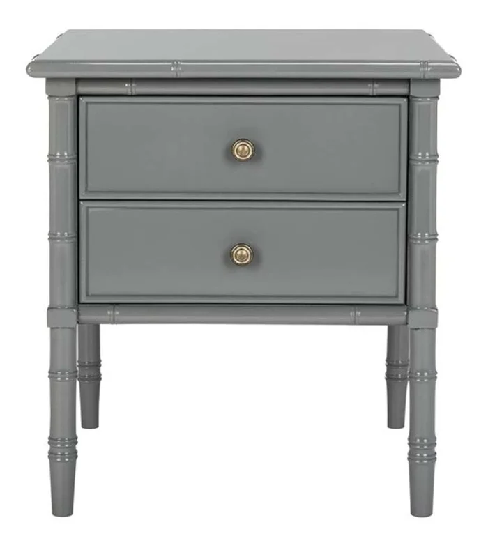 Safavieh – Niah 2 Drawer Nightstand – Grey – Gold – NST3501C