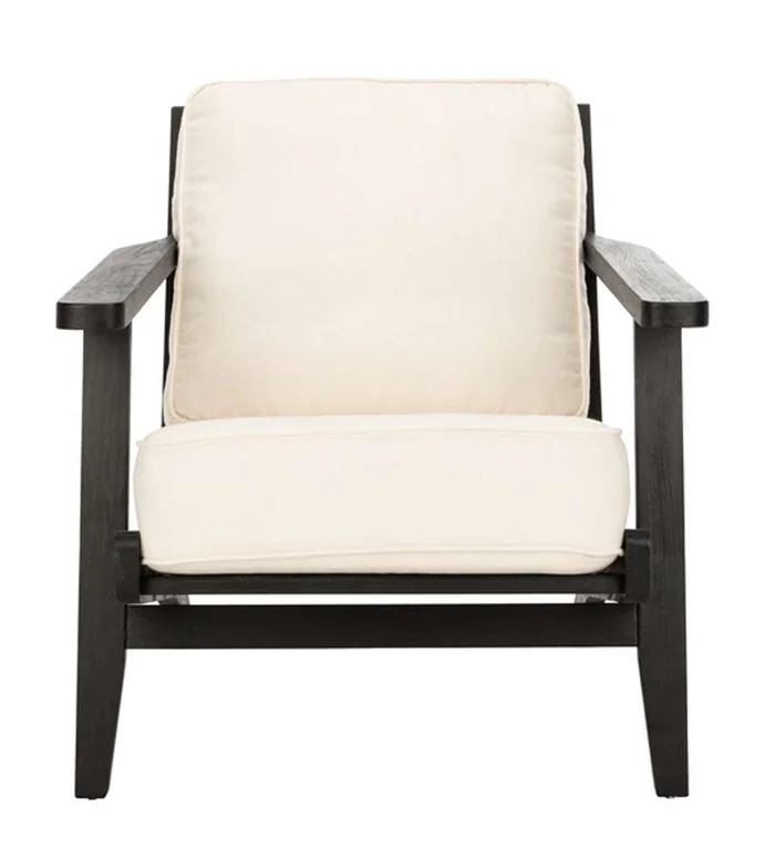 Safavieh – Nico Mid Century Accent Chair – Bone – Black – ACH4501A