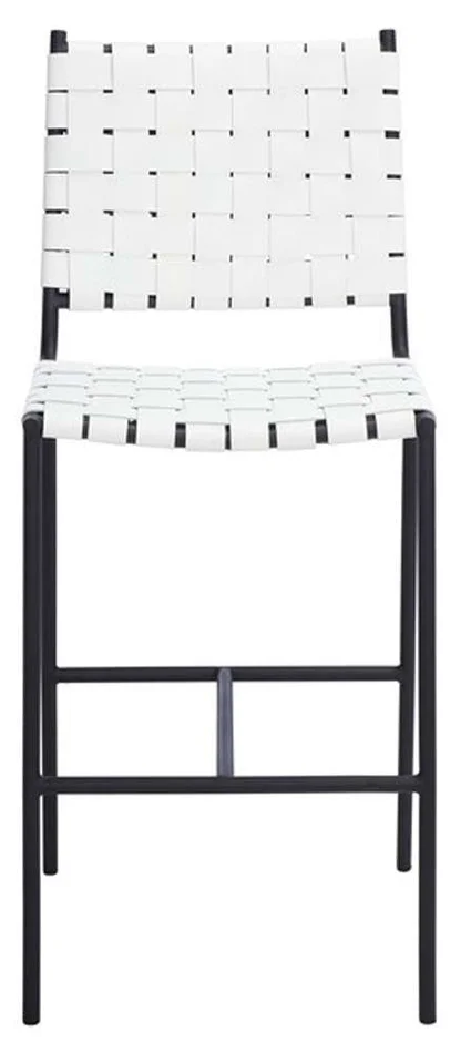 Safavieh – Olenna Woven Counter Stool – White – Black – BST3011D