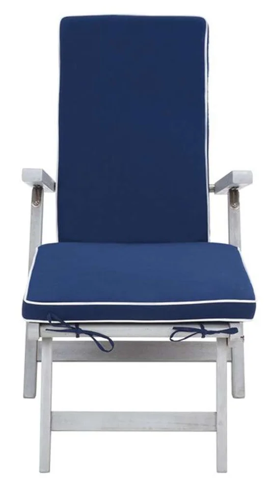 Safavieh – Palmdale Lounge Chair – Grey – Navy – PAT7015B