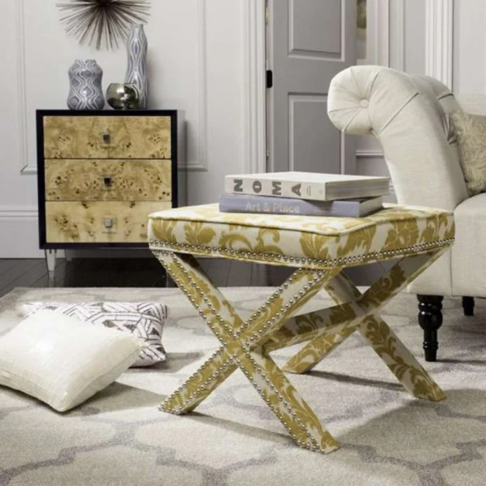 Safavieh – Palmer Ottoman – Maize – Beige – MCR4589M