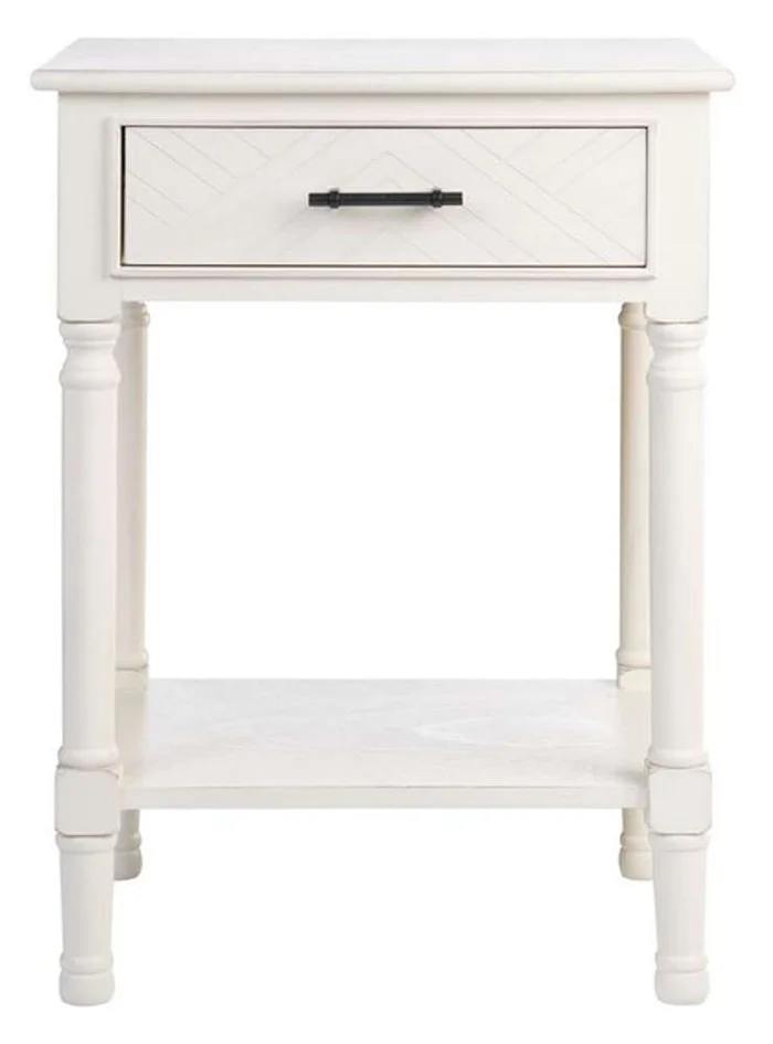 Safavieh – Peyton 1 Drawer Accent Table – Distressed White – ACC5704A