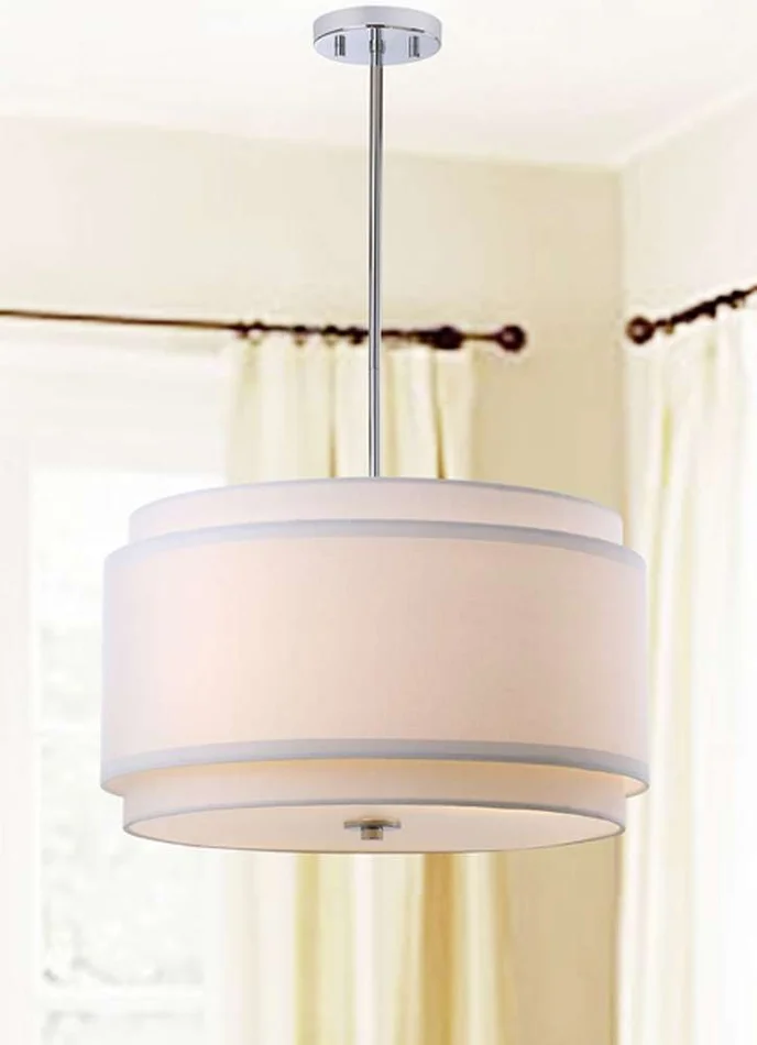 Safavieh – Piran 3Lt 30 Inch Pendant – Chrome – White – PND4007A