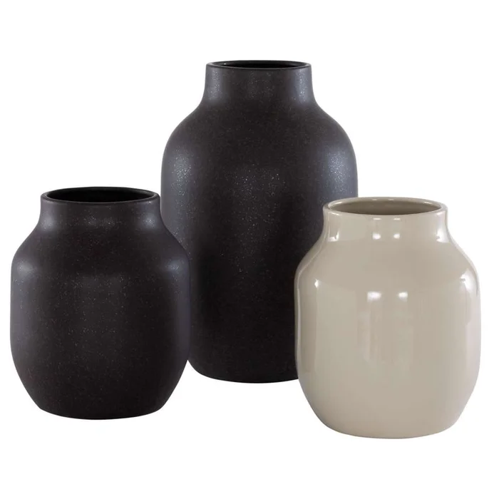 Safavieh – Raya Ceramic Vase – Charcoal – Beige – RDC4014A-SET3