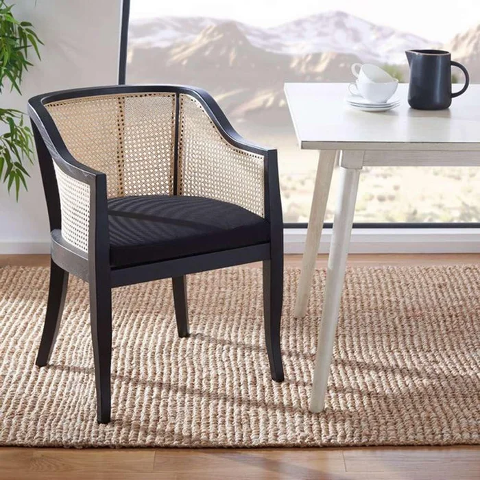 Safavieh – Rina Cane Dining Chair – Black – Natural – DCH9501D
