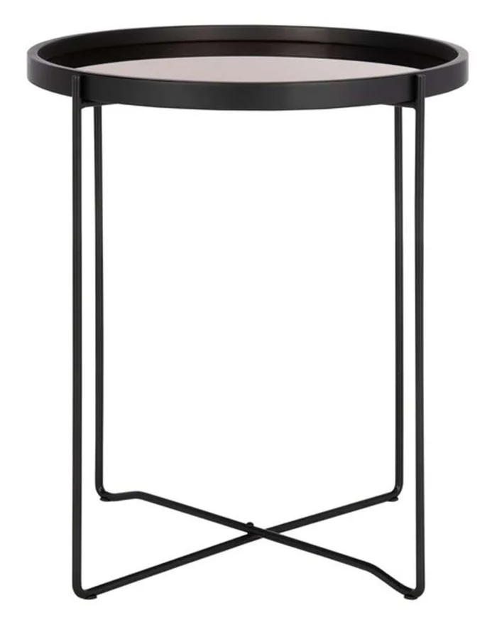 Safavieh – Ruby Small Tray Accent Table – Rose Gold – Black – ACC4206A