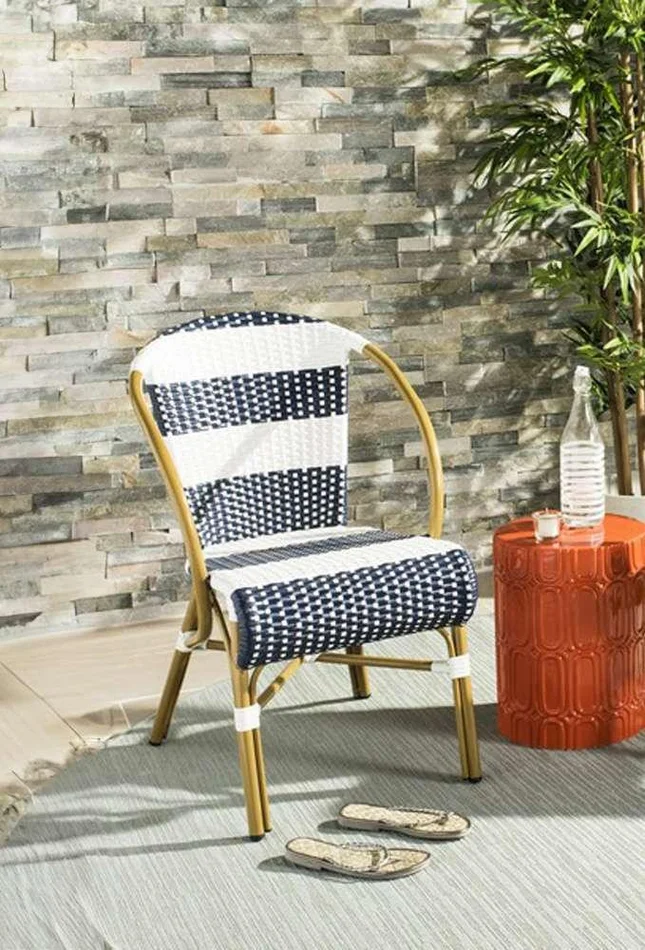 Safavieh – Sarita Side Chair – Navy – White (Set of 2) – PAT4009A-SET2