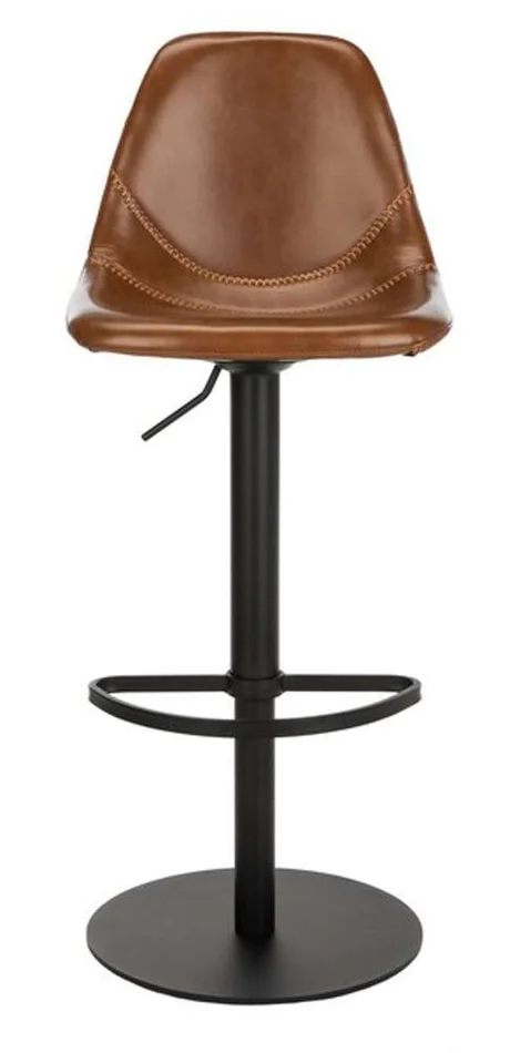 Safavieh – Sky Adjustable Swivel Barstool – Cognac – Black – BST3003A