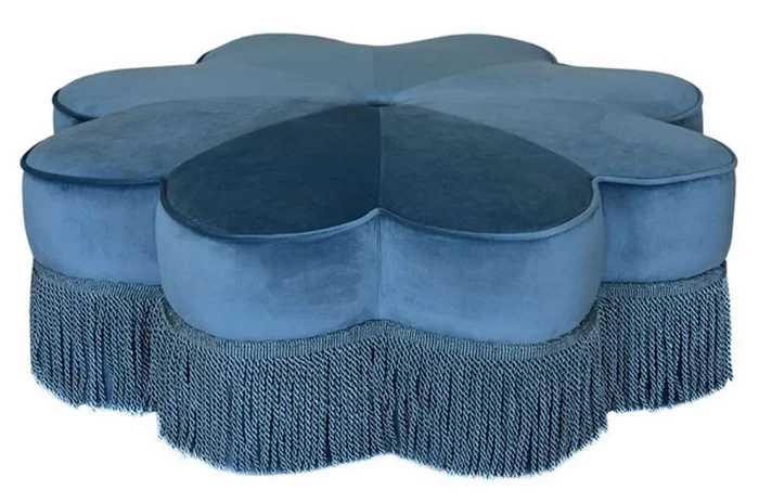 Safavieh – Tanith Flower Ottoman – Dusty Blue – OTT4500C