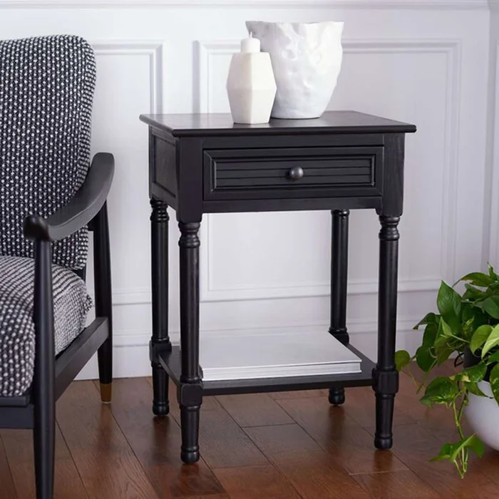 Safavieh – Tate 1Drw Accent Table – Black – ACC5714B